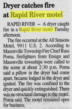 All Seasons Motel - Feb 10 1999 Article On Fire (newer photo)